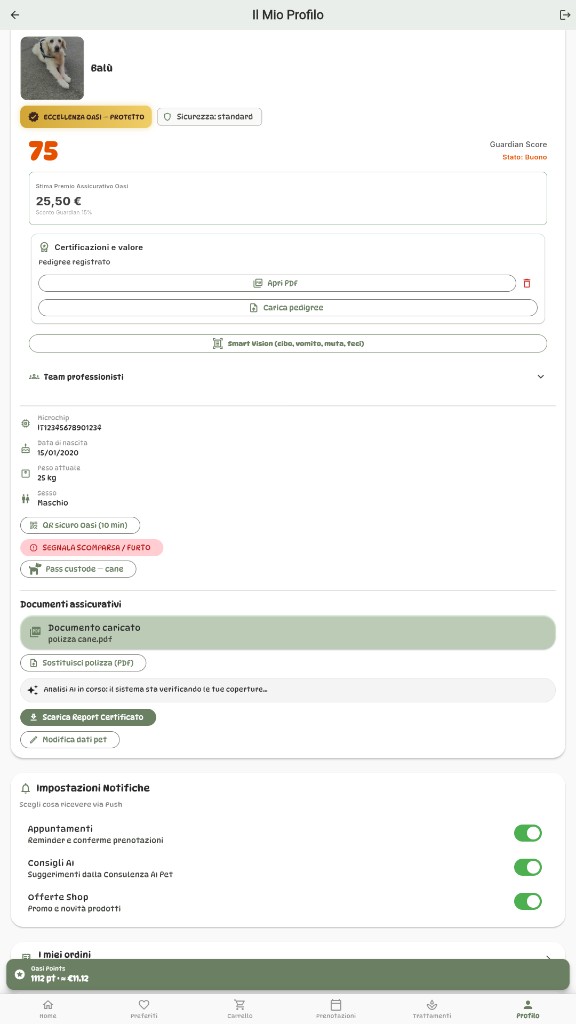 Profilo pet — Guardian Score